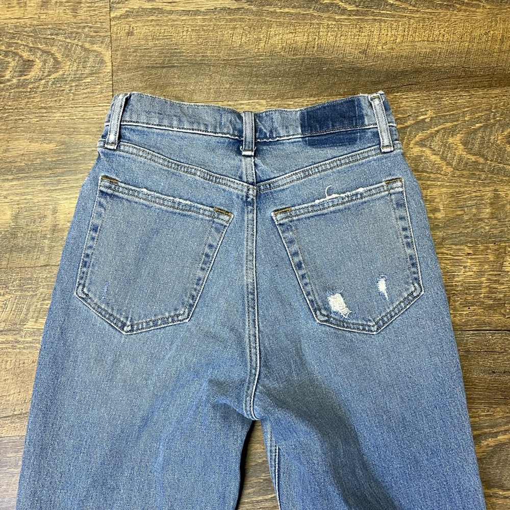 Abercrombie Fitch Jeans 90s Straight Ultra High Rise Cross Waist Distressed 26/2 - Picture 9 of 11